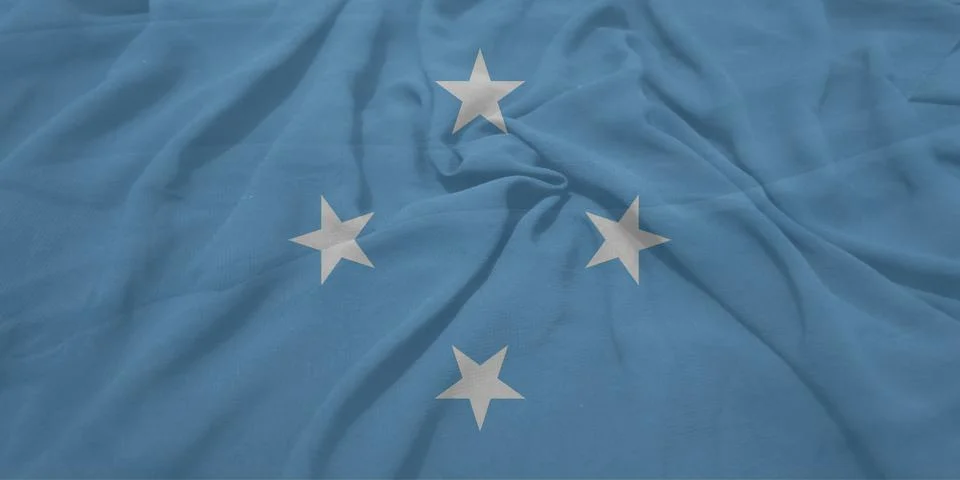 Micronesia    Flag textile wave view Stock Illustration