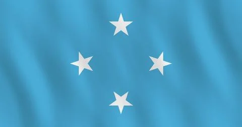 Micronesia flag with waving effect, official proportion. Stock Illustration