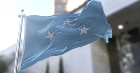 Micronesia-flag-waving-seamless-loop-4k-60fps Stock Footage 331735424