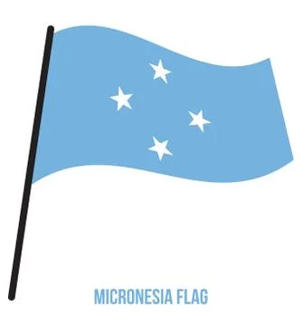 Micronesia Flag Waving Vector on White Background. Micronesia National Flag Stock Illustration