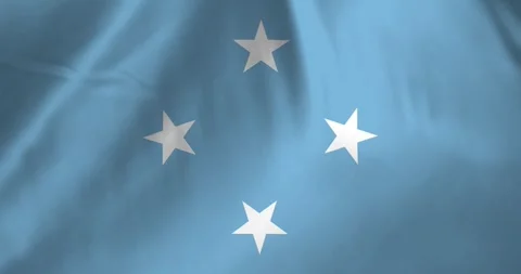 Micronesia flag waving with the wind background loop video animation Stock Footage 327172630