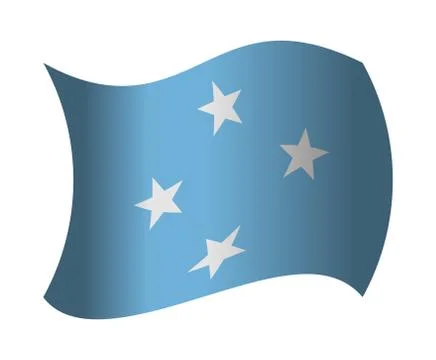Micronesia flag waving in the wind Stock Illustration