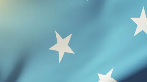 Micronesia flag waving in the wind. Looping sun rises style.  Animation loop 스톡 동영상 48597243