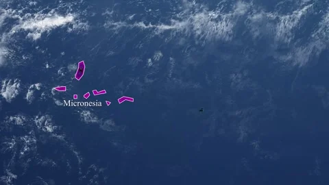 MICRONESIA Map With Borders Stock Footage 318676773