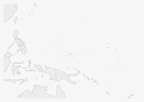 Micronesia map highlighted in Micronesia flag colors Stock Illustration