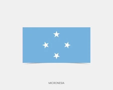 Micronesia Rectangle flag icon with shadow. 스톡 일러스트