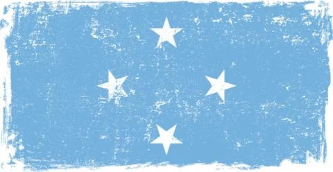 Micronesia Vector Flag on White Stock Illustration