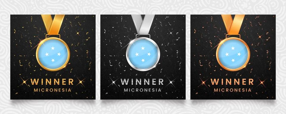 Micronesia Waving Flag 3D Vector Illustration, Federated States National Sy.. Illustrazione stock