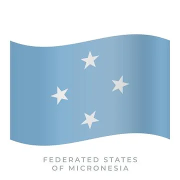 Micronesia waving flag vector icon. Vector illustration isolated on white. Stock-Illustration