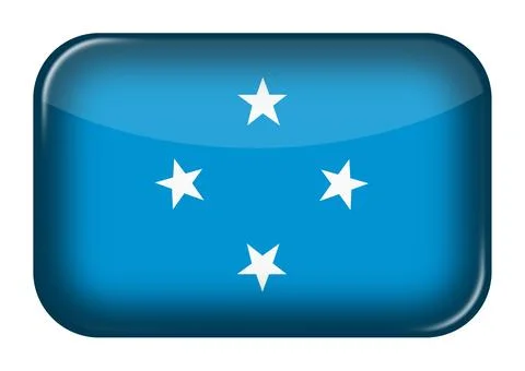 Micronesia web icon rectangle button with clipping path 3d illustration Stock Illustration