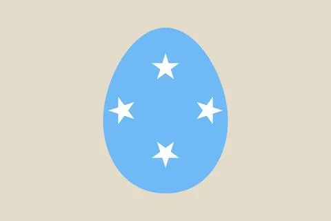 Micronesian flag creatively designed inside an Easter egg shape, representi.. Stock Illustration