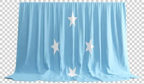 Micronesian Flag Curtain in 3D Rendering Embracing Micronesian Unity Stock Illustration