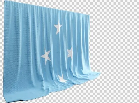 Micronesian Flag Curtain in 3D Rendering Embracing Micronesian Unity Stock Illustration