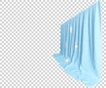 Micronesian Flag Curtain in 3D Rendering Embracing Micronesian Unity Stock Illustration