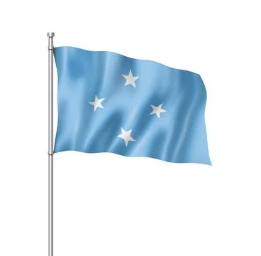 Micronesian flag isolated on white Stock Illustration