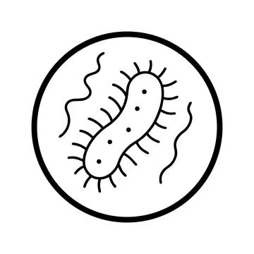 Microorganism bacteria cell single line art drawing Illustrazione stock