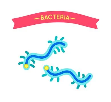 Microorganism Bacteria or Microbe under Microscope Stock Illustration