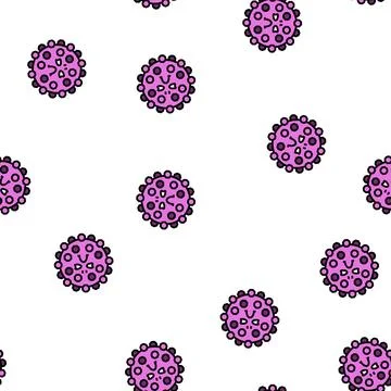 Microorganism bacteria virus vector seamless pattern 库存插图