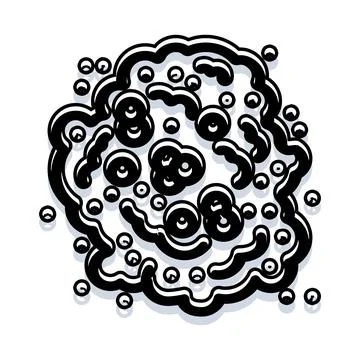 Microorganism cell structure dividing and replicating Stock Illustration