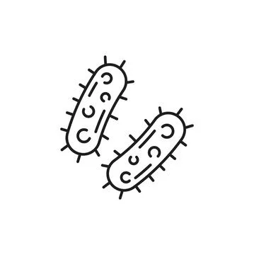 Microorganism virus bacteria cell thin line icon Stock Illustration