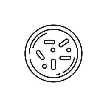 Microorganism virus bacteria cell thin line icon Stock Illustration
