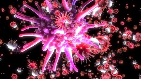 Microorganisms and Bacteria Glide Through the Void Video stock 263978678