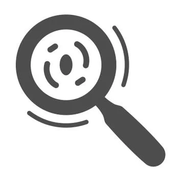 Microorganisms under a magnifying glass solid icon, science concept, Bacteria Stockillustratie