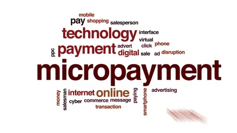 Micropayment animated word cloud, text design animation. Stock Footage 81537734