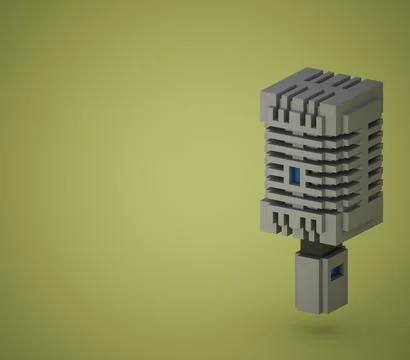 Microphone 3D illustration Stock Illustration