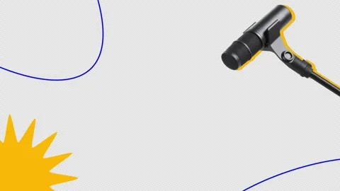 Microphone with Abstract Shapes on Black Background Vidéo 331319442