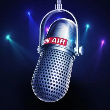 Microphone with an on air icon Stock Illustration