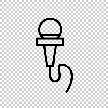 Microphone and cord for interview. Vector. Illustration