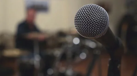 Microphone and drums Stock Footage 41582388
