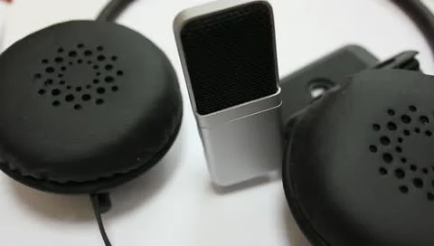 Microphone and earphones Stock Footage 11242297