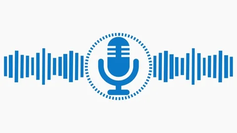 Microphone and Equalizer Waveform Animation Voice Effect, Microphone Icon w.. Stock Footage 310569742