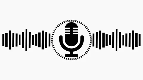 Microphone and Equalizer Waveform Animation Voice Effect, Microphone Icon w.. Stock Footage 310569782