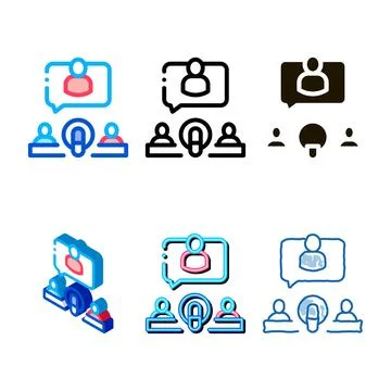 Microphone and forms hosts icon outline 스톡 일러스트