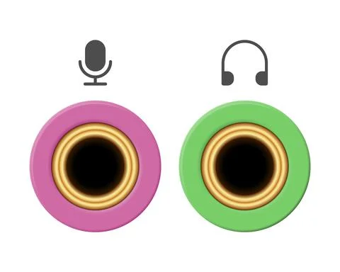 Microphone and headphone socket, vector illustration Stock Illustration