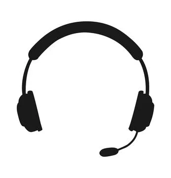 Microphone and headphones icon vector isolated on white background Stock Illustration