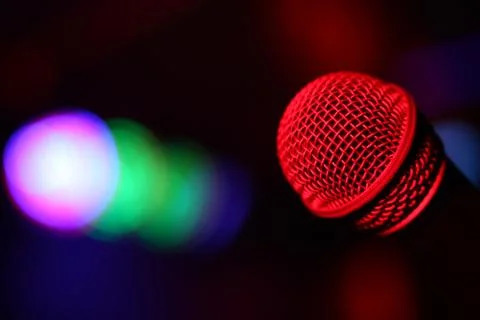 Microphone and lights Stock Photos