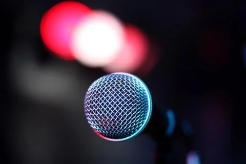 Microphone and lights Foto stock