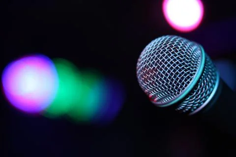 Microphone and lights Stock Photos