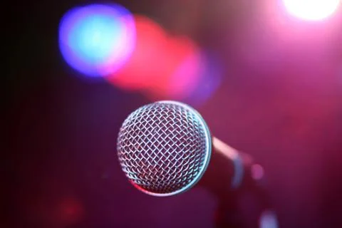 Microphone and lights Stock Photos