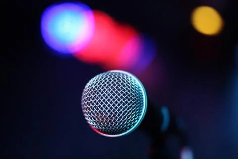 Microphone and lights Stock Photos