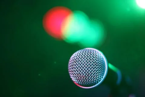 Microphone and lights Stock Photos