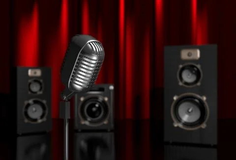 Microphone and speakers Stock Illustration