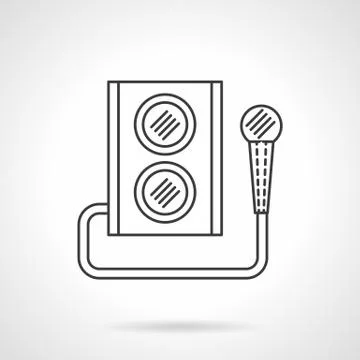 Microphone and subwoofer flat line vector icon Stock Illustration