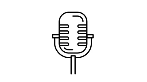Microphone animated icon displaying retro podcast broadcasting tool Vídeo Stock 341961546