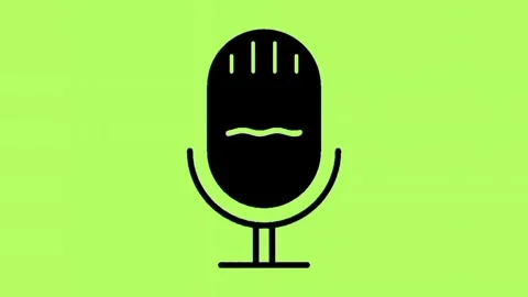 Microphone animation  isolated on green screen background Stock Footage 302133392