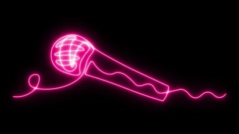 microphone animation one continuous line... | Stock Video | Pond5